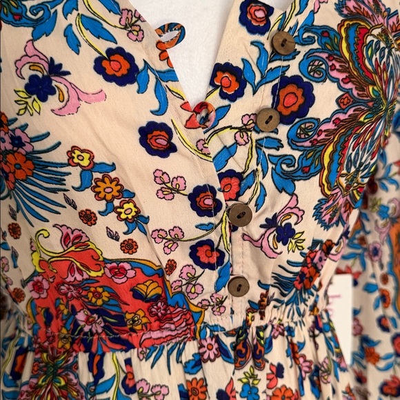 Boemo x Anthropologie Floral Print Boho Maxi Dress Tiered Bell 3/4 sleeved NWT - Picture 16 of 16